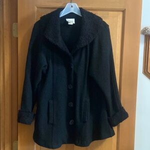 Vintage Black Swing Coat by Zoe in Excellent Condition